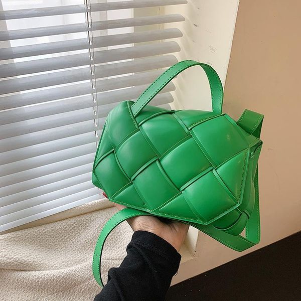 

evening bags fashion pu woven women handbag designer braided shoulder crossbody for 2021 square padded clutch purse tote female