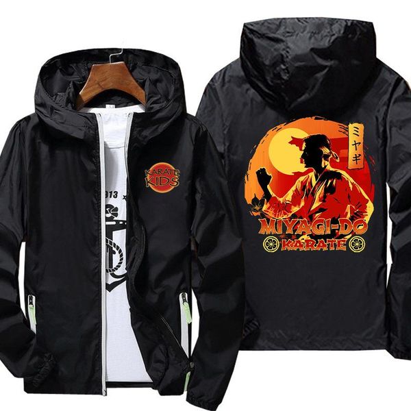 

men's jackets print casual the karate kid reflective jacket slim fashion sportswear drying outwear graphic leisure coat streetwear 7xl, Black;brown