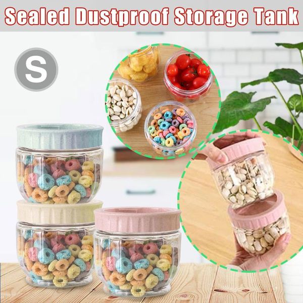 

kitchen grains sealed jar plastic transparent household whole dried fruit storage box bottles & jars