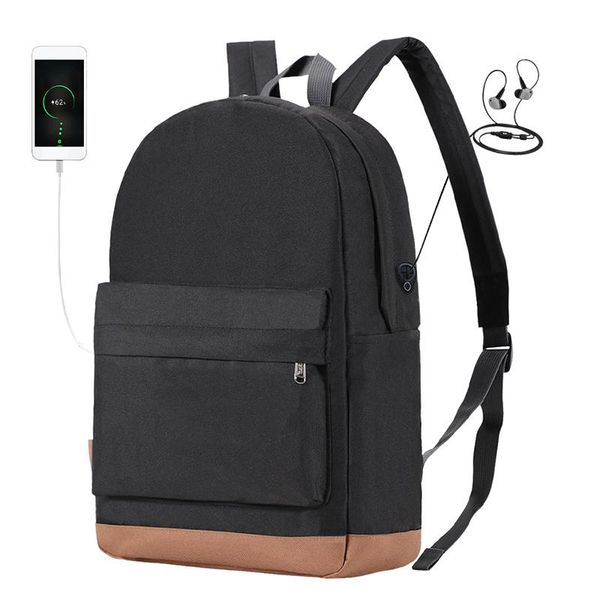

men male canvas backpack gray casual rucksacks 15inch lapbackpacks college student school bag women