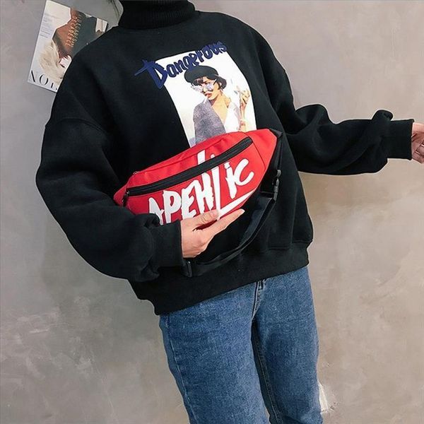 

hirigin men women waist bag bum fanny pack hip hop packs zip belt money pouch 4 colors