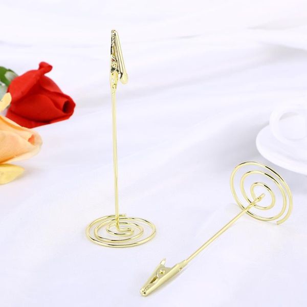 

party decoration 11.5cm table number holders creative po holder stands place paper menu clips for wedding (gold)