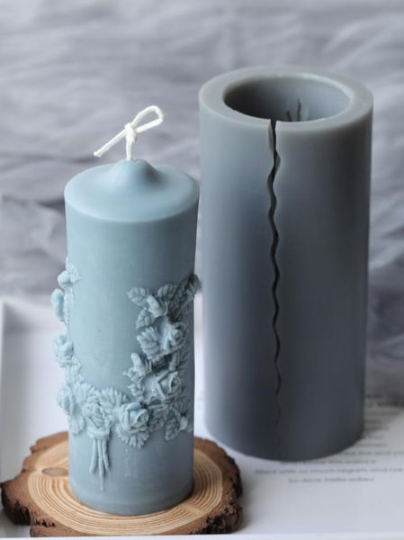 

craft tools carved cylindrical candle mold, aroma used to make candles, diy home decoration kids gifts