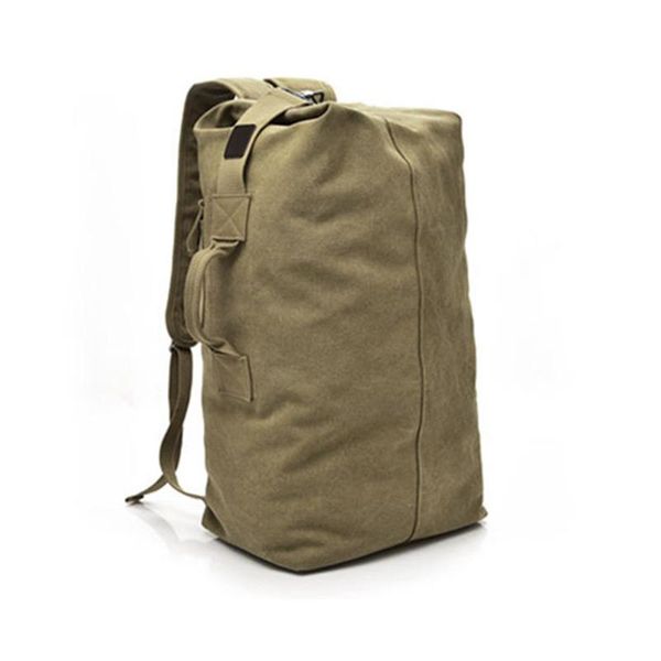 

backpack men's military canvas backpacks multi-purpose bucket travel bag large capacity shoulder bags men army tourist foldable hand
