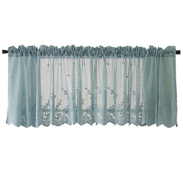 

curtain & drapes window short kitchen valance drape polyester lace flower pattern balcony for home