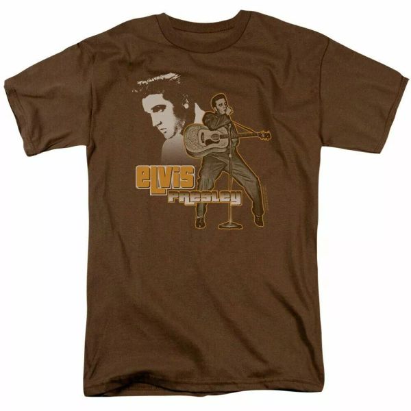 

elvis presley the hillbilly cat t shirt mens licensed king tee coffee, White;black