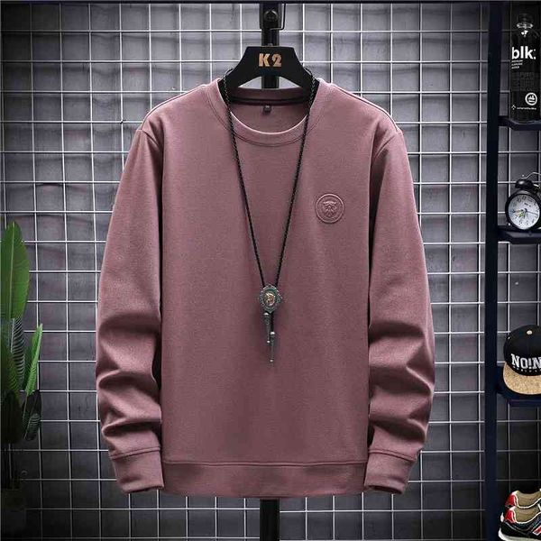

2021 autumn and winter new sweater men's korean long sleeve t-shirt loose round neck fashion casual clothes, White;black