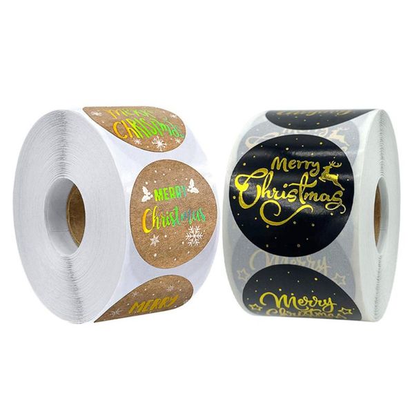 

gift wrap 1 set 2 rolls christmas sealing stickers envelop (assorted color)