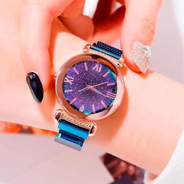 

wristwatches susenstone fashion simple starry dial stainless steel mesh belt ladies quartz watch gift wristwatch clock 9, Slivery;brown