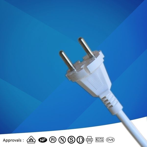 

european standard row power cord german 4.8mm two pin vde certified dutch plug