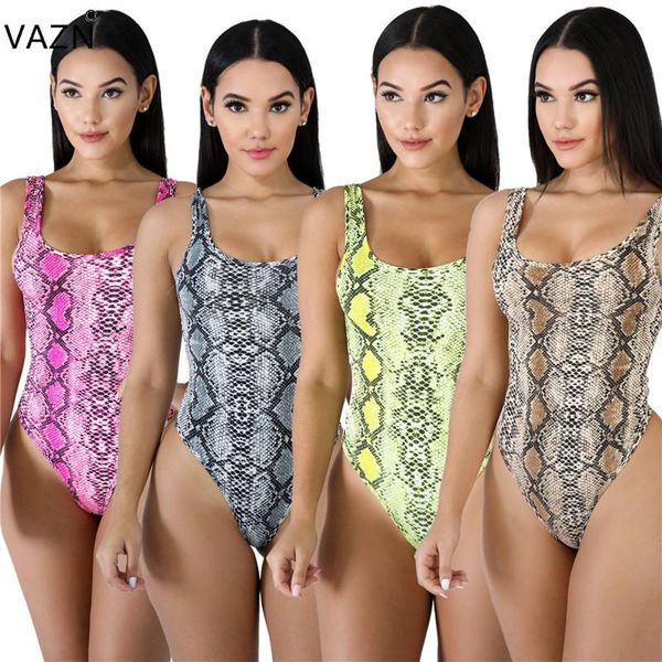 

women's jumpsuits & rompers vazn osm4504 product 2021 summer lady 4colors bodysuit wasistcoat serpentine beach, Black;white