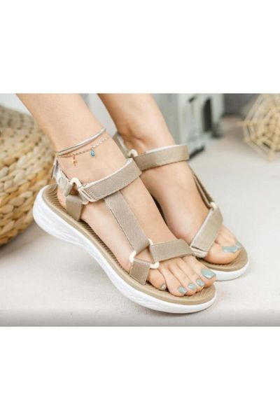 

sandals beige color orthopedic banded, Black