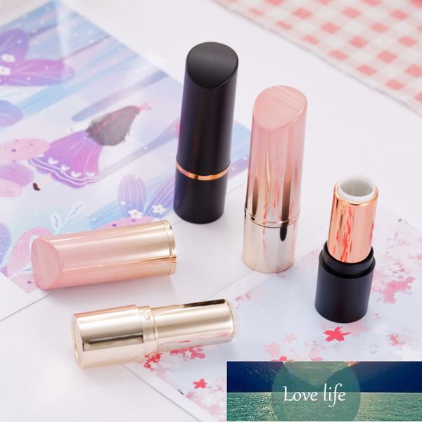 10 Stück leere Lippenstifthülsen, rosa/schwarz, Kunststoff-Lippenbalsam-Behälter, kleine kosmetische Lippenstift-Glanz-Unterabfüllung