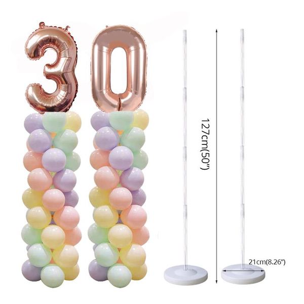 

party decoration 2sets kids birthday balloon column stand wedding decor balloons stick holder baby shower globos number ballons