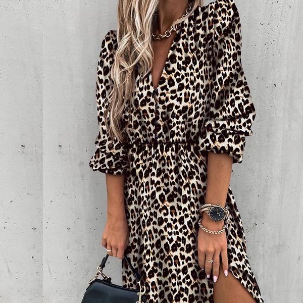 

casual dresses 2021 sweet long lantern sleeve split floral printed women v-neck maxi dress spring autumn behomian m0182, Black;gray