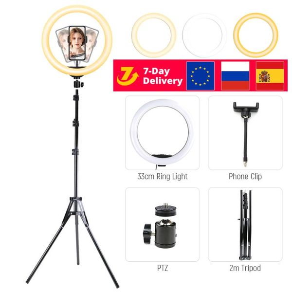 

flash heads 26cm 33cm led selfie ring light with tripod pography lamp usb dimmable makeup po studio ringlight for youtube video