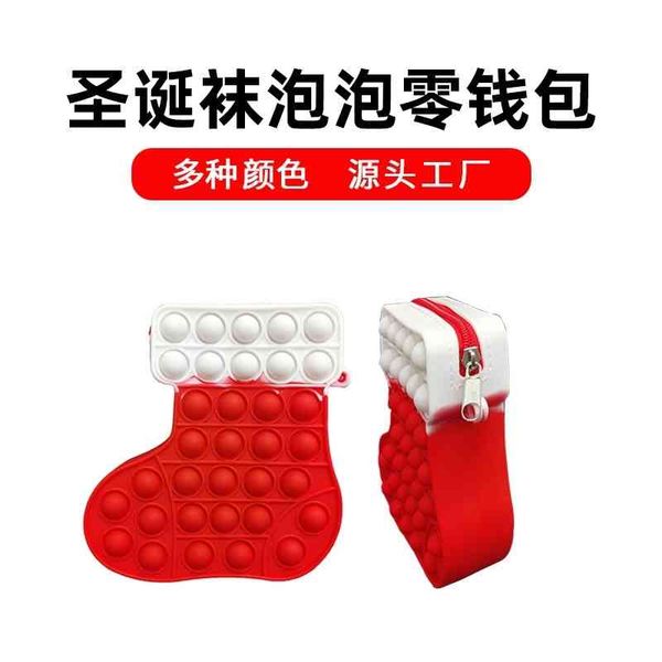 

new rodent killing pioneer christmas socks silicone zero wallet puzzle decompression toy bag