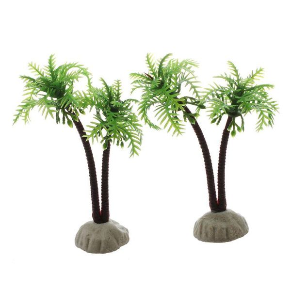 

decorations 2 pcs plastic cocoa tree plants for fish tank aquarium dÃ©cor