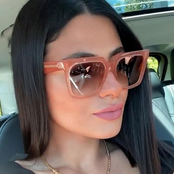 

sunglasses vintage oversized square women fashion gradient eyewear black sun glasses men uv400 brown frame big female shades cat, White;black