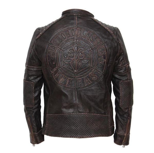 

men's leather & faux clearance vintage motorcycle jacket men male coat winter m074, Black