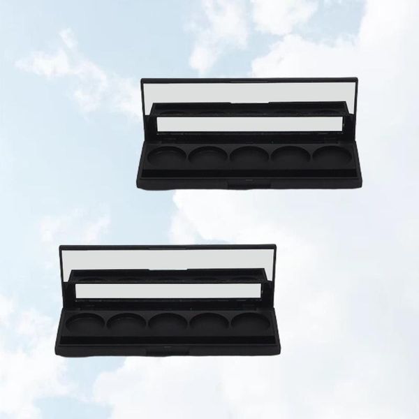 

eye shadow 2pcs 26mm rectangle eyeshadow 5 colors empty box subpackaging case black