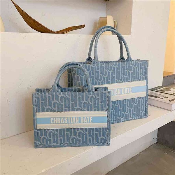 

handbagnew korean fashion denim blue portable shopping bag in 2020gg bag