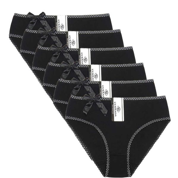 CURRADA 6 teile/los schwarze höschen plus größe baumwolle unterwäsche frauen briefs dessous solide panty weibliche intim XXL XXXL XXXXL 211021