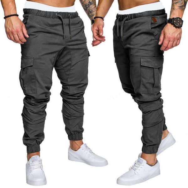 

menÂ´s sport joggers hip hop jogging fitness pant casual overalls trousers men's pants, Black