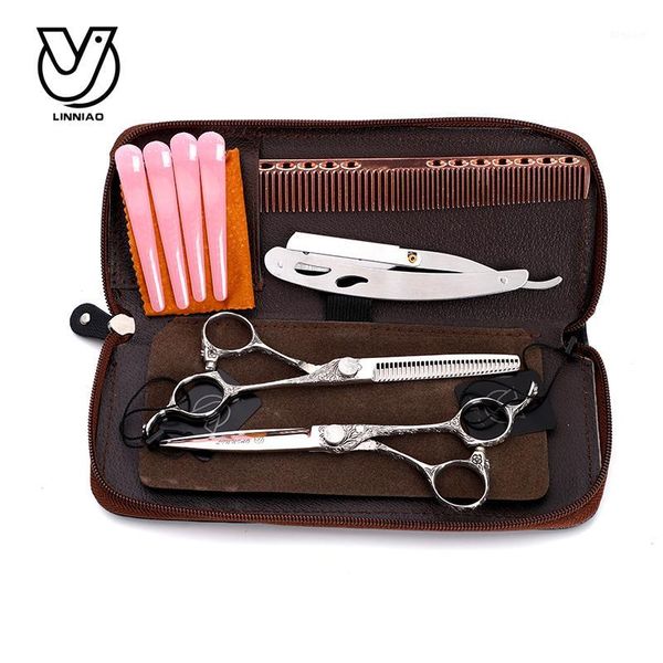 

inch cutting thinning hair scissors styling tool stainless steel salon hairdressing shears regular flat teeth blades hy-00061