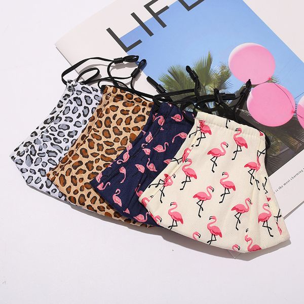 

thin summer leopard sunscreen mask 4-layer cotton breathable washable adjustable anti ultraviolet personalized