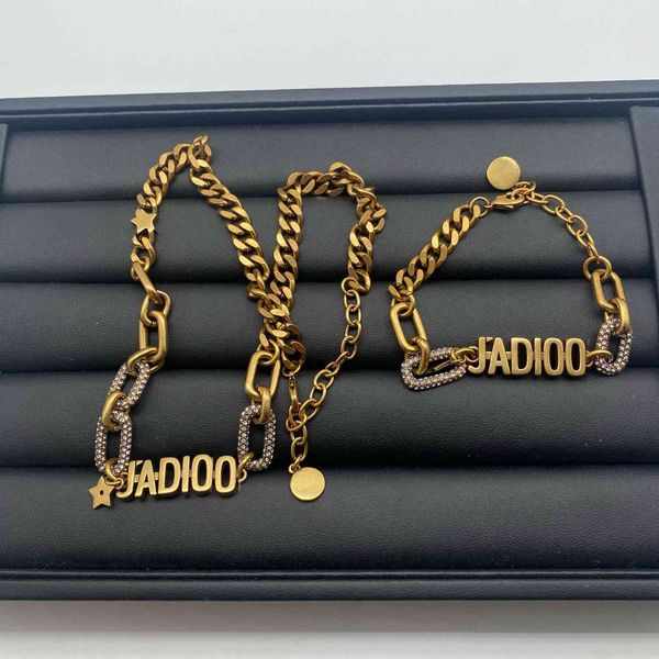 

design jewelry / old letter chain necklace choker strength chain personality versatile small fragrance bracelet, Silver