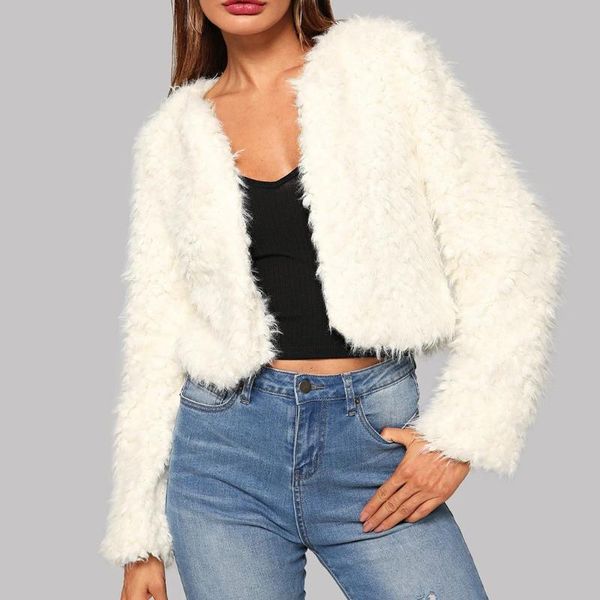

women's fur & faux jaycosin winter coat women autumn thick plus size fluffy teddy jacket female pockets plush overcoat outerwear z, Black