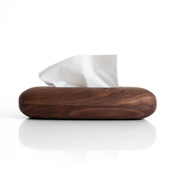 

solid wood tissue box black walnut wooden household coffee table storage drawer retro creative living room art decoration gifts boxes & napk