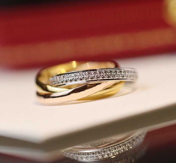 2021 Luxus-Qualitäts-Halskette mit rundem Anhänger und Diamant in zwei Farben, plattierter Ring-Satz für Frauen, Hochzeitsschmuck, Geschenk, Stempelbox PS4792