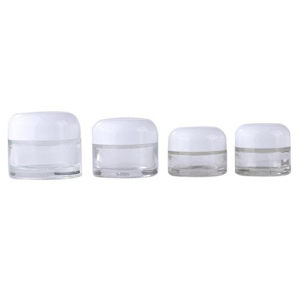 

storage bottles & jars 140pcs 15/20/30/50g empty transparent glass jar containers cosmetic cream lotion powder pots travel