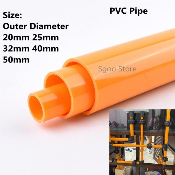 

watering equipments 1~5pcs length 50cm od 20~50mm pvc orange pipe fish tank aquarium plumbing garden irrigation adapter plastic water