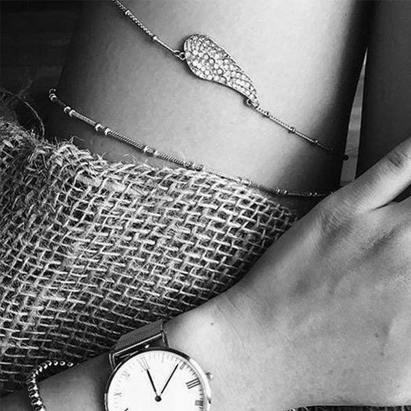 

anklets 1 pcs retro feather 001 double layer fashion jewelry thigh chain beach for women, Red;blue