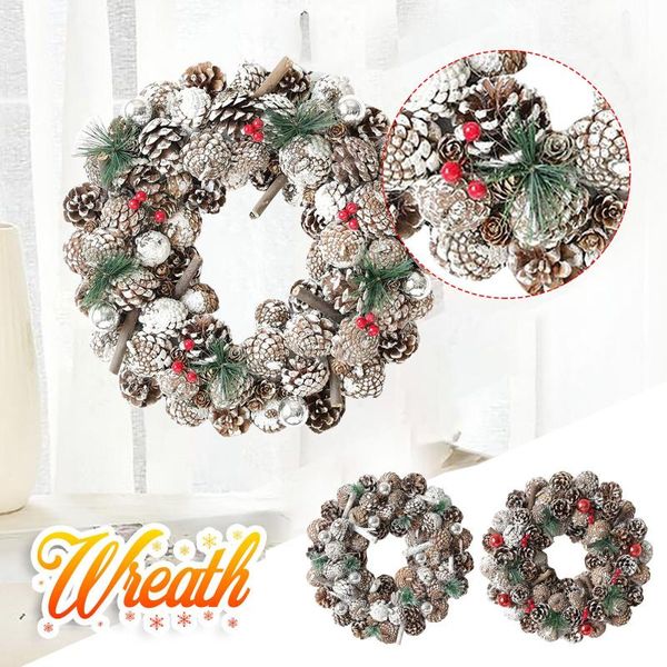

christmas year decorations wreath garland door wall ornament decoration fake fruit pine decor for home decorative flowers & wreaths