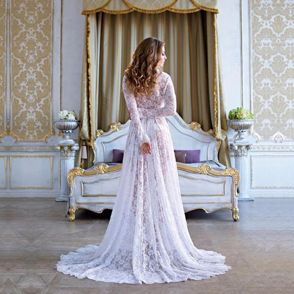 

maternity dresses white for baby shower lace pregnancy poshoot dress long pregnant women maxi gown pography prop 2021