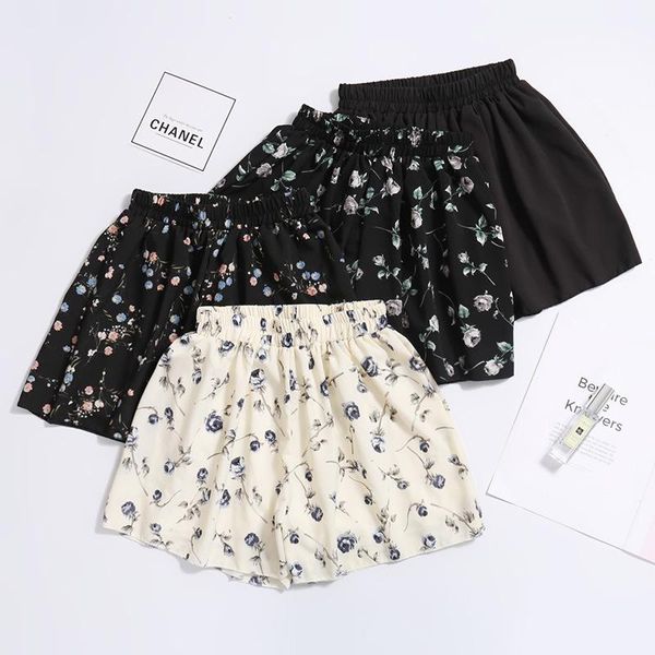 

skirts summer 2021 women's print shorts plus size skirt, Black