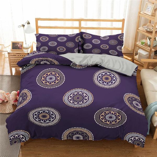 

geometric print luxury bohemian duvet cover for bedroom  king size bedding set home textile 2/3pc quilt sets