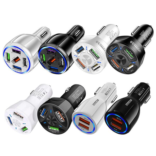 Universelle schnelle Schnellladegeräte QC3.0 2 3 4 5 USB-Anschlüsse Autoladegerät-Adapter für iPhone 7 8 11 12 13 14 15 Pro Max Samsung LG Android-Telefon GPS-PC