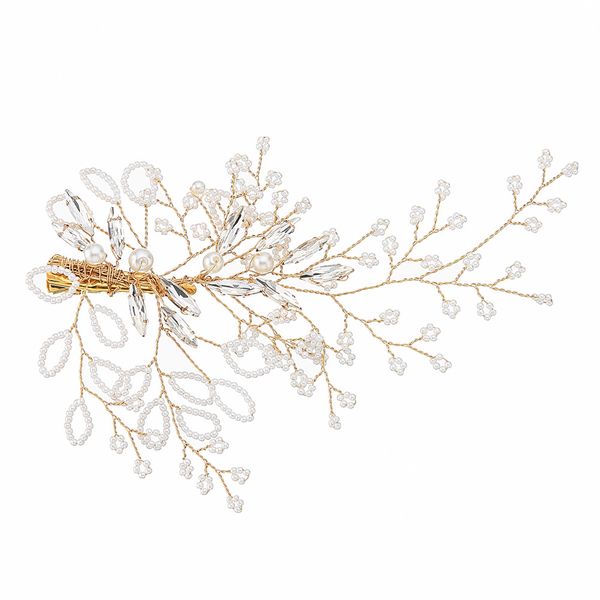 

fashion bridal barrettes wedding hair clips jewelry accessories clear crystal women hair ornaments hair fork jcf022, Golden;silver
