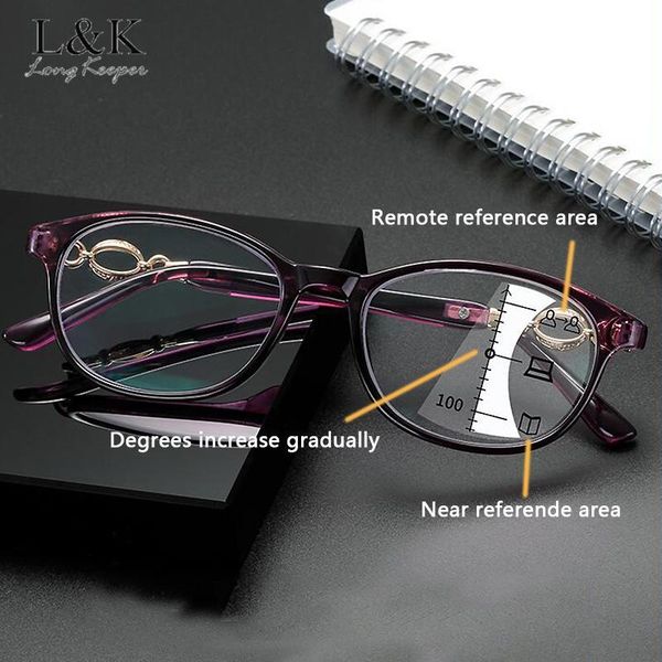 

sunglasses progressive multifocal reading glasses women intelligent adjust anti blue light prescription spectacles diopter +1.0to+4.0, White;black