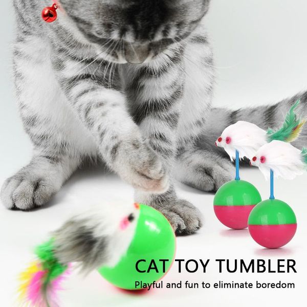 

cat toys 1pc mimi favorite durable pet fur mouse tumbler kitten plastic play balls for catch cats supplies