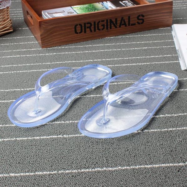 

slippers women cute jelly flip flops female spring & summer transparent beach light weight, Black