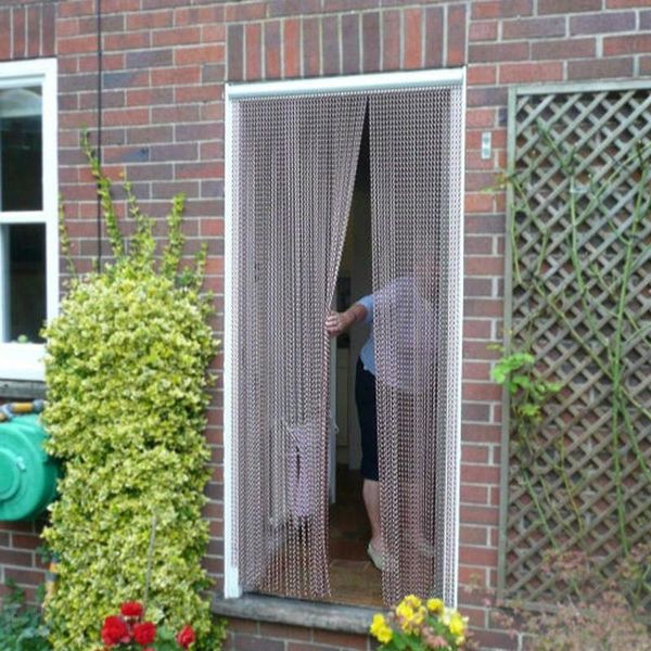 

blinds aluminum double hook chain link mesh curtains for kitchen or patio doors