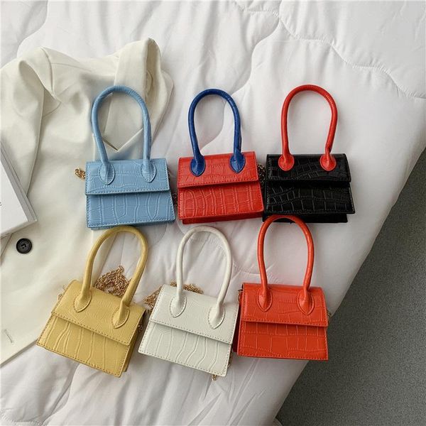 

evening bags zciti 2021 fashion mini small square bag quality pu leather women's handbag crocodile pattern chain shoulder messenger