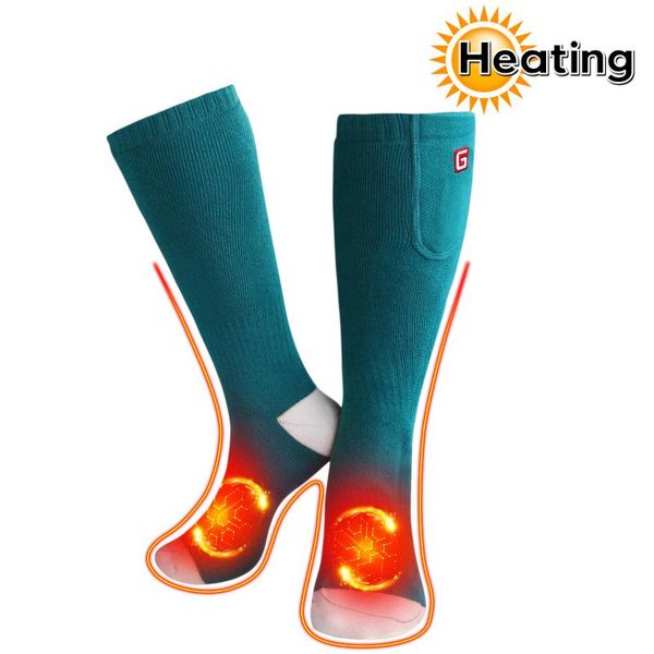 

sports socks winter foot warmer electric warming sock thermal cotton heated sport ski battery power men women heating 3.7v, Black