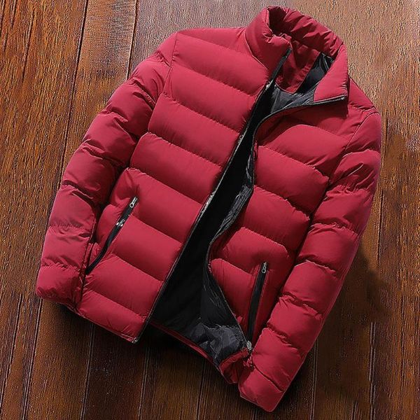 

men's jackets warm thick men parka winter casual mens outwear coats solid stand collar male windbreak cotton padded down jacket, Black;brown
